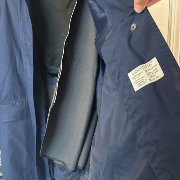 London Fog Coat Reg M size navy blue Button Front Removable Liner jacket - Picture 7 of 16